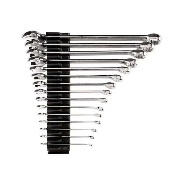 Combination Wrench Set with Modular Wrench Organizer, 15-Piece (1/4 - 1 in.)
